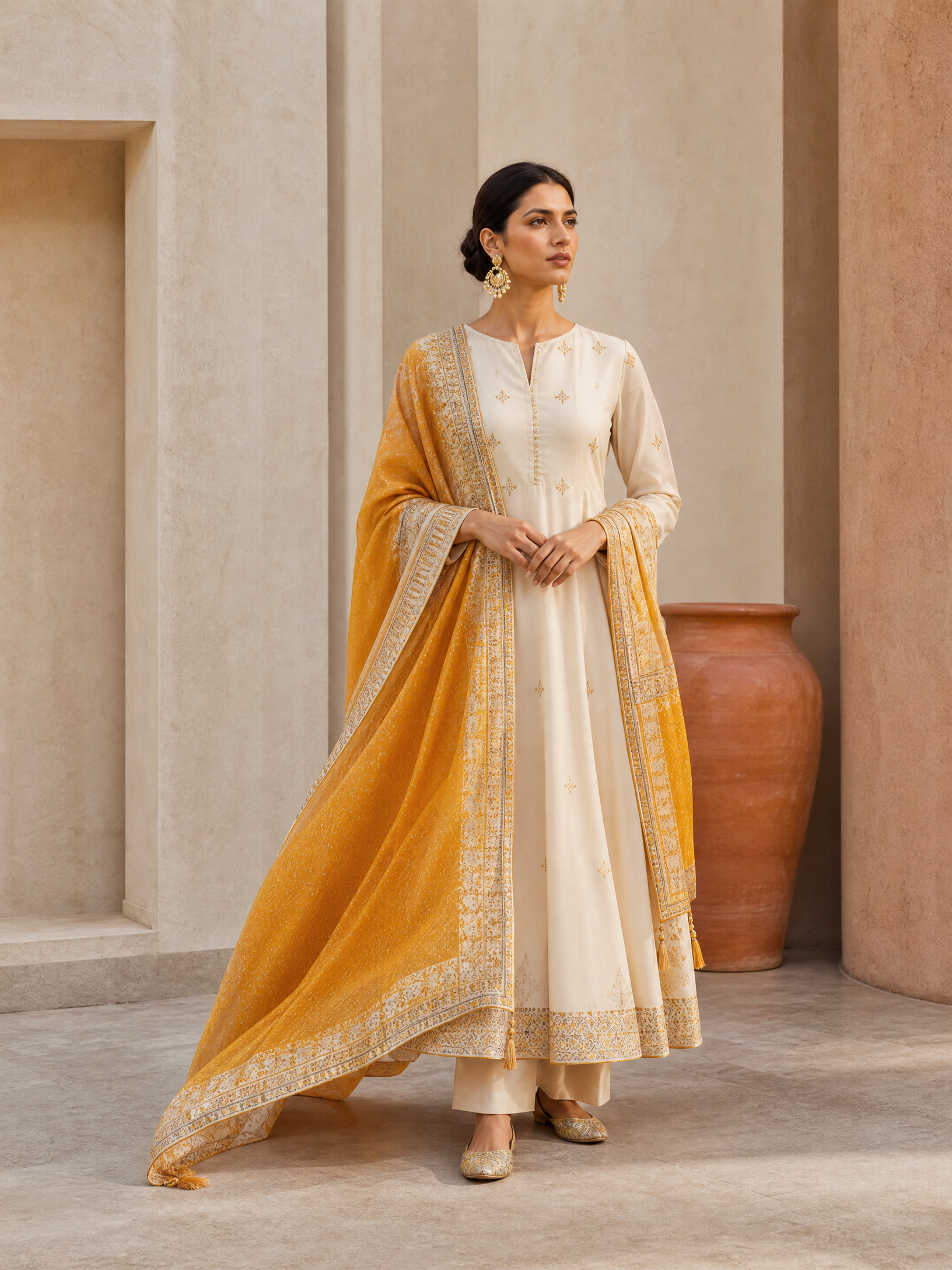 An Indian-inspired cultural dress editorial